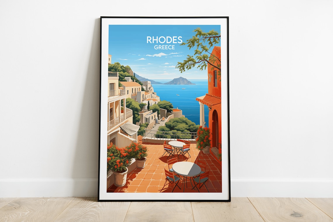Rhodes Travel Poster, Greece Custom Personalised
