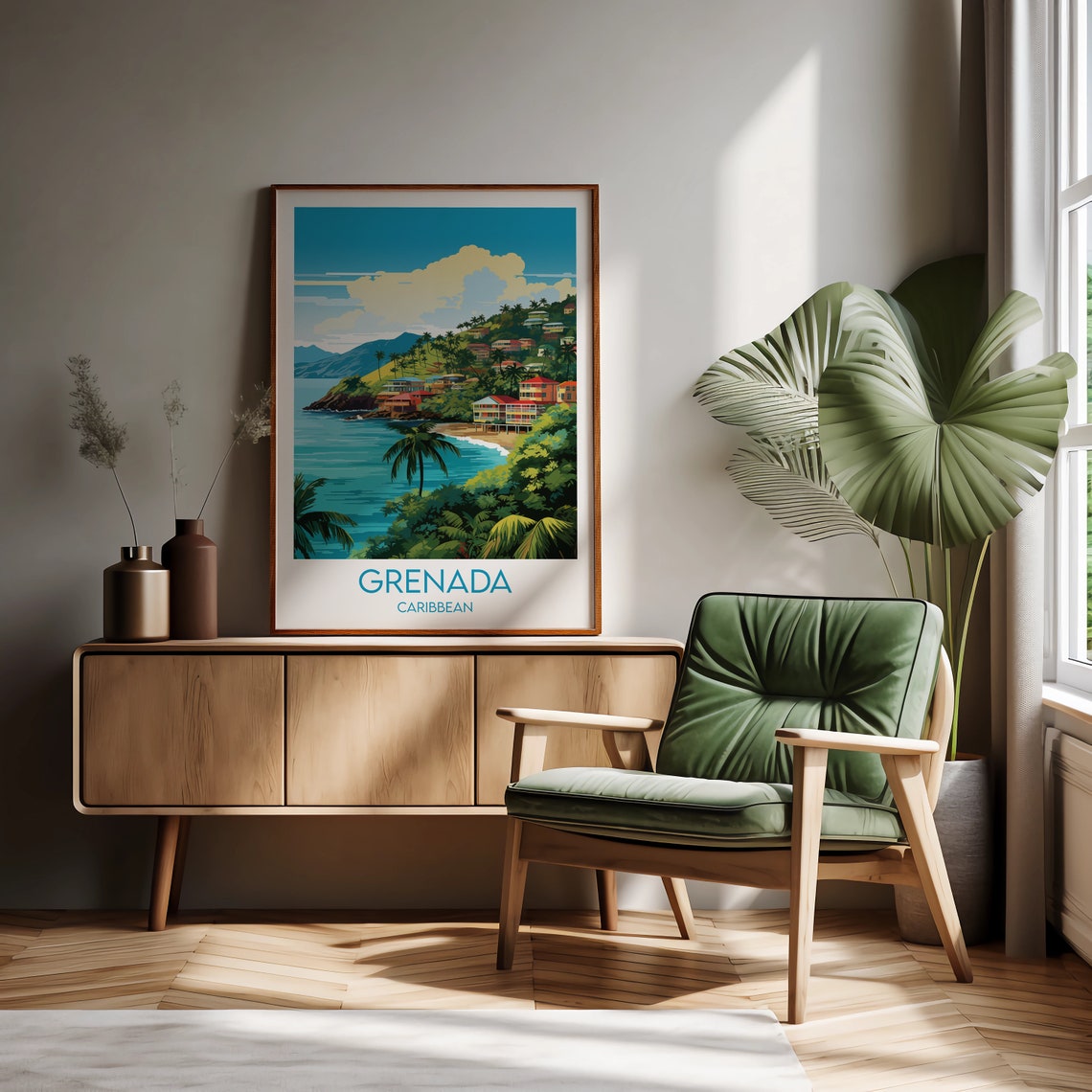Grenada Travel Print Caribbean Poster Custom Personalised Wedding Birthday Gift - Image 2