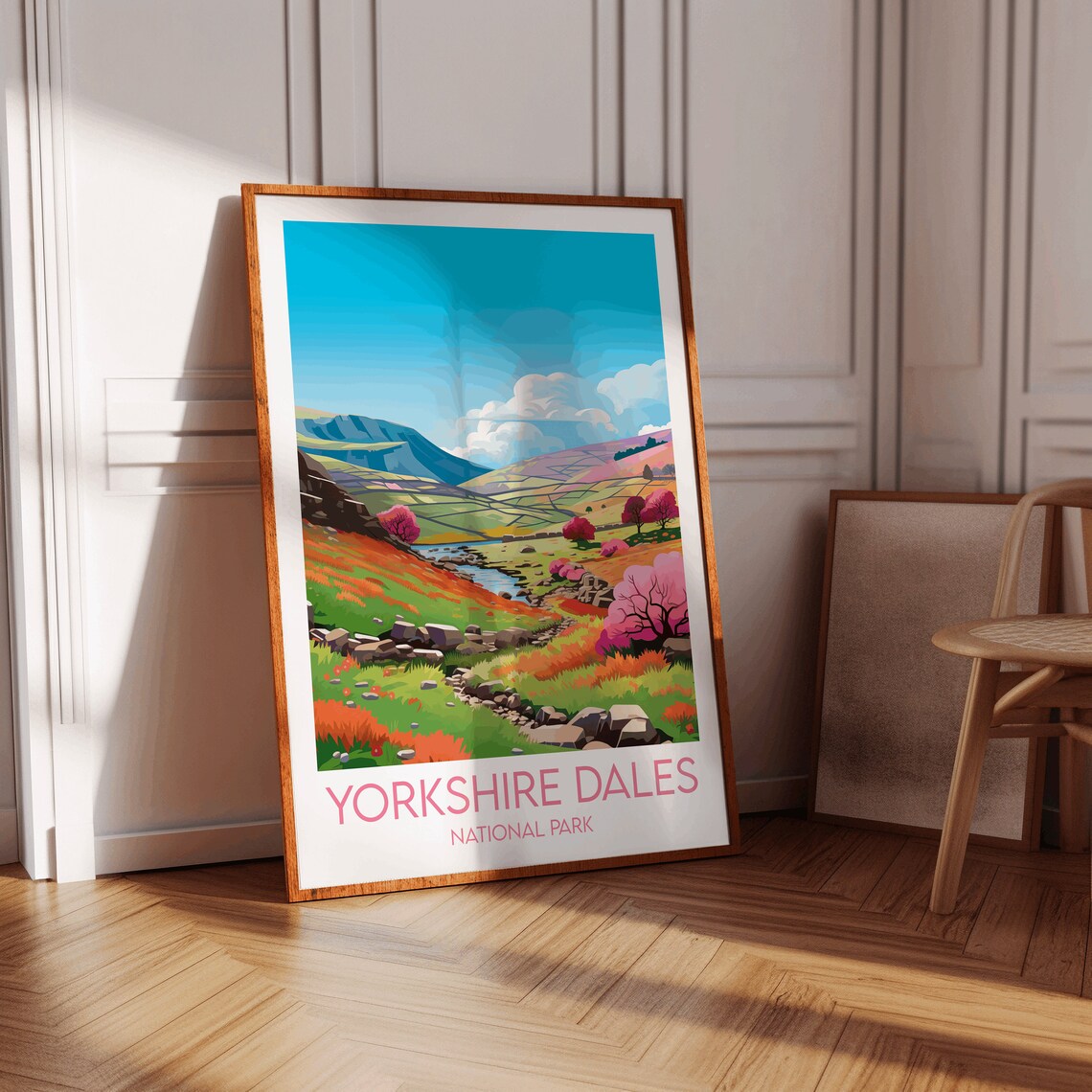 Yorkshire Dales National Park England Autumn Hills Travel Poster - Image 3