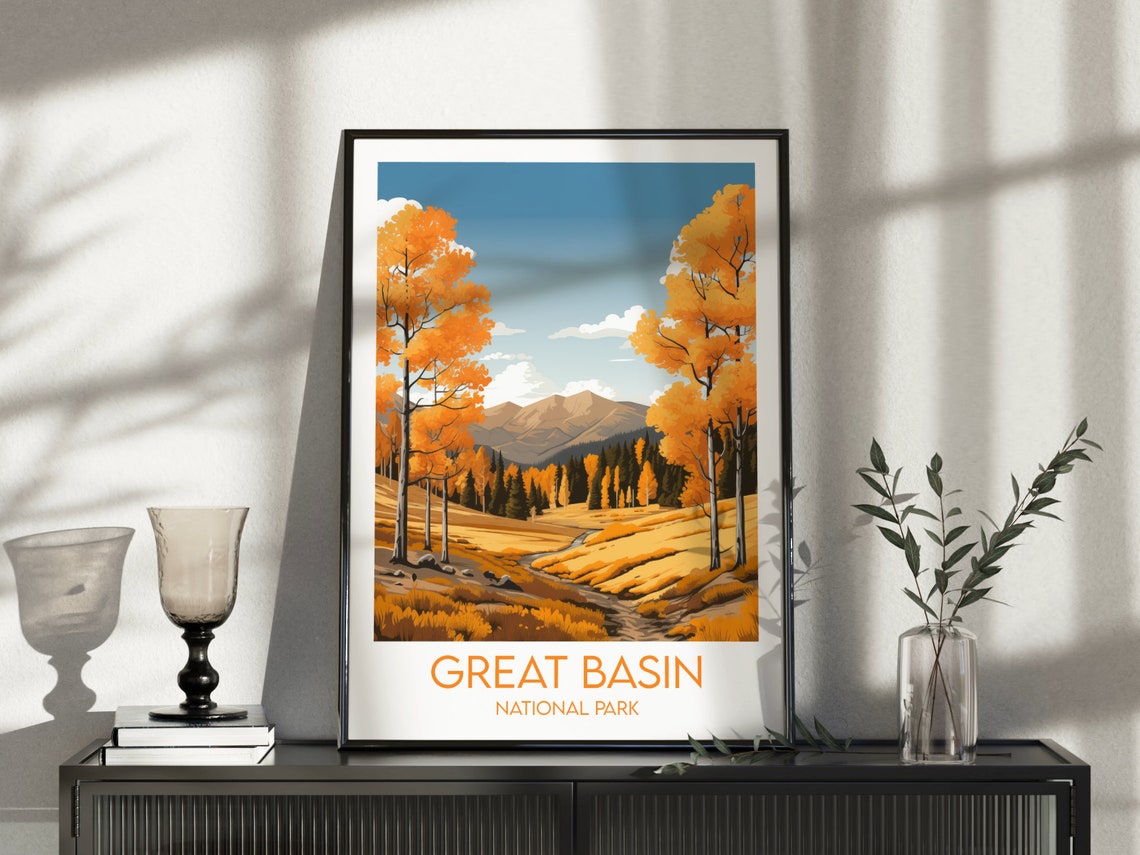 Great Basin National Park Nevada Fall Aspen Gold Travel Poster - Image 3