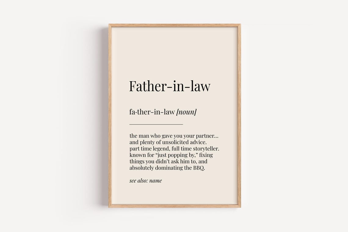 Father In Law Definition Dictionary Style Noun Poster Funny Gift Idea