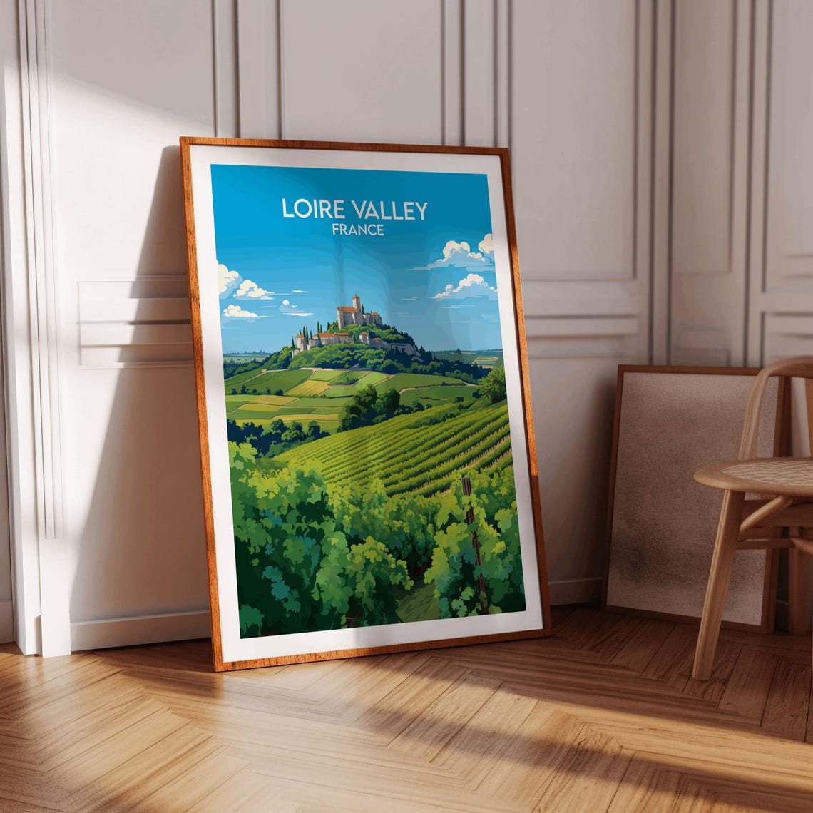 Loire Valley France Chateau Among Vineyards Vintage Travel Poster - Image 3