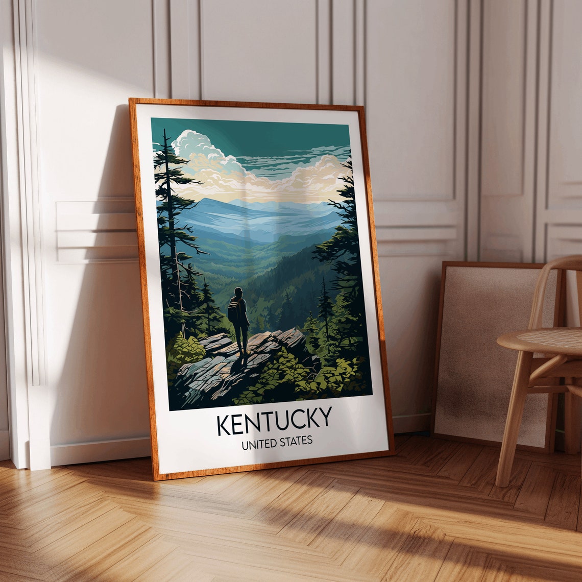 Kentucky Appalachian Mountain Ridge Hiking Viewpoint Travel Poster - Image 2