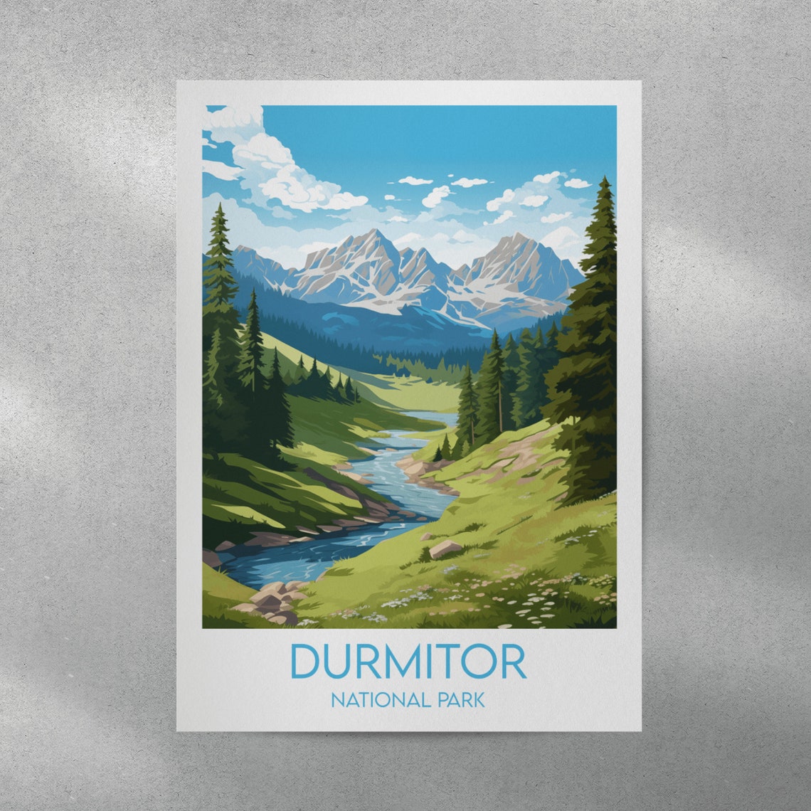 Durmitor National Park Montenegro Mountain River Valley Poster - Image 5
