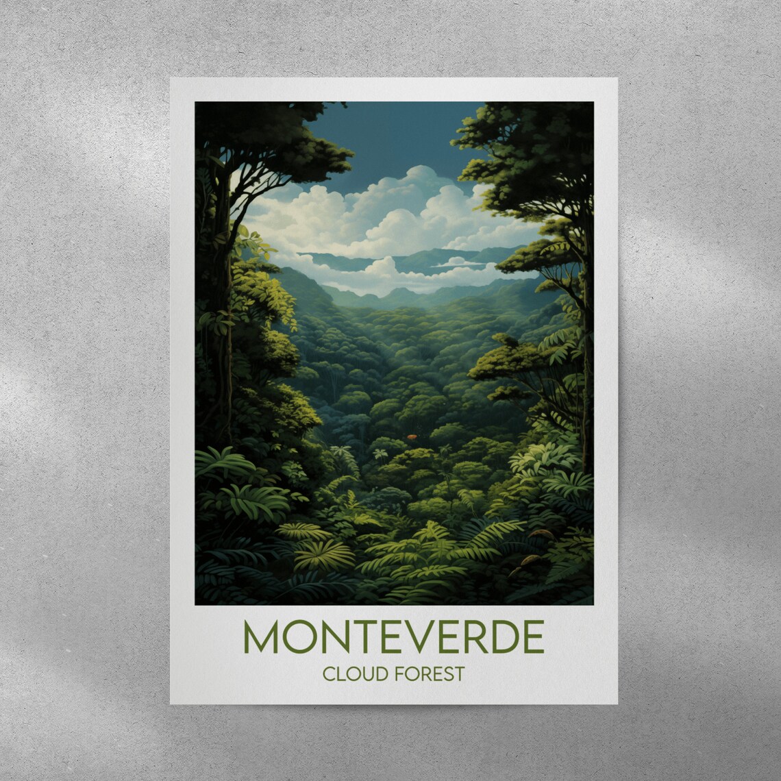 Monteverde Cloud Forest Vintage Travel Poster - Image 4