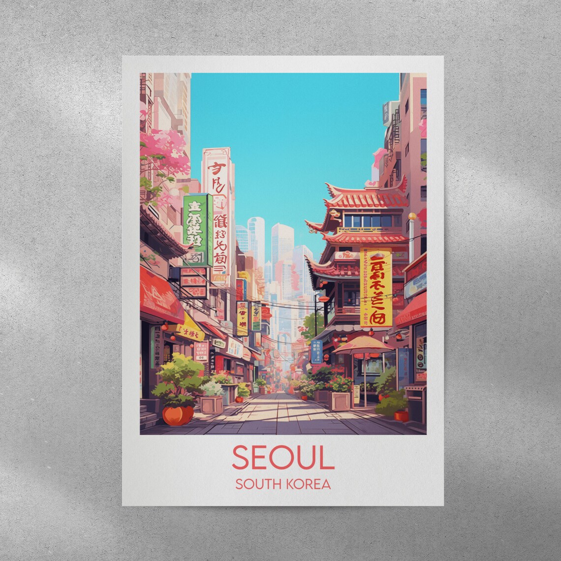 Seoul Travel Poster, South Korea Custom Personalised - Image 4