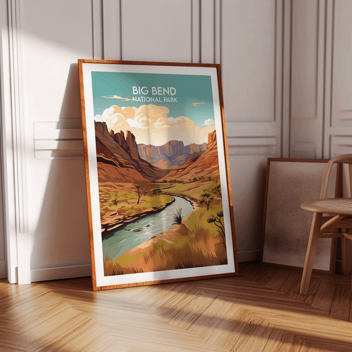 Big Bend National Park Red Rock Canyon River Vintage Travel Poster - Image 3