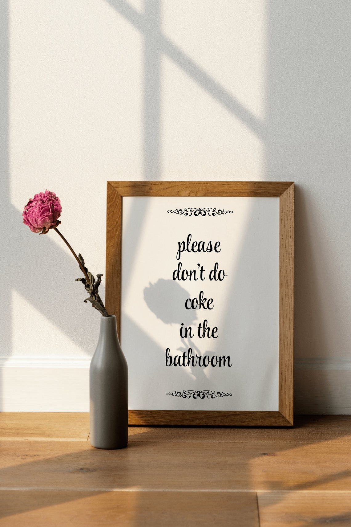Please Don't Do Coke in the Bathroom Funny Script Quote Poster - Image 4