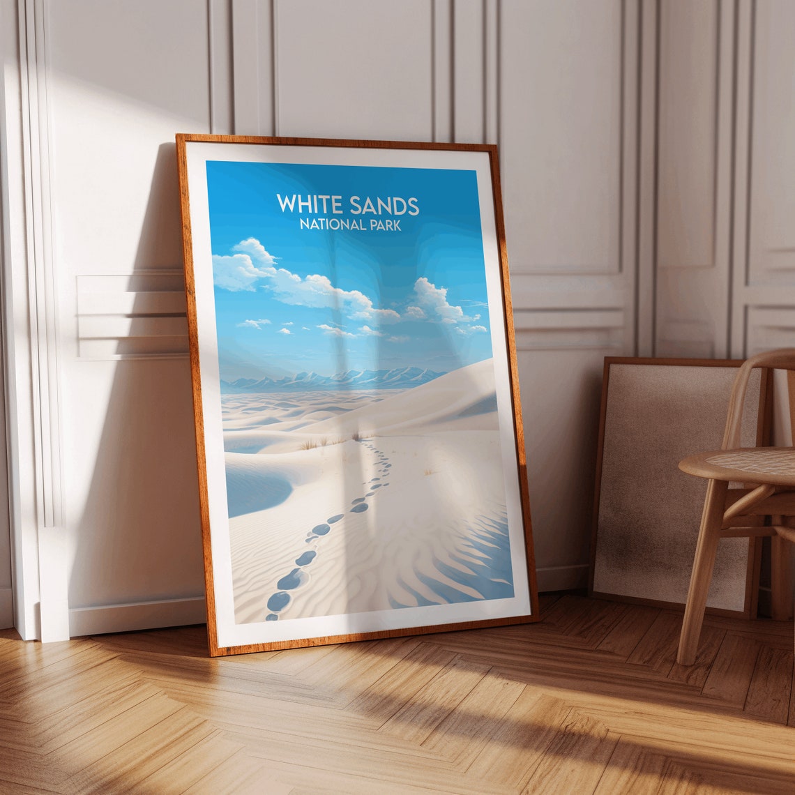 White Sands National Park Gypsum Dunes Footprints Travel Poster - Image 3