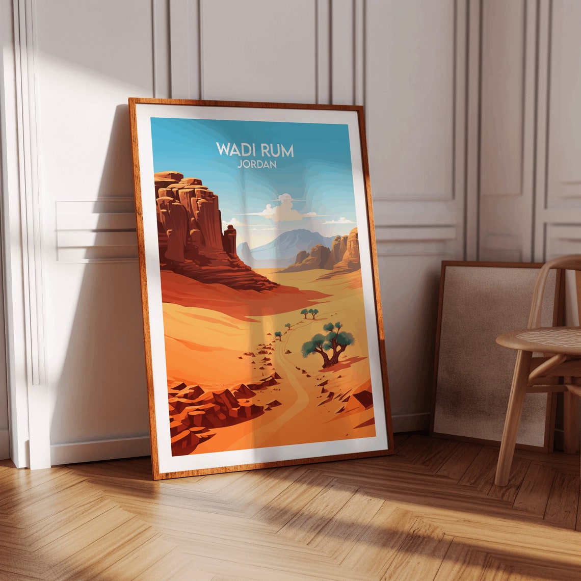 Wadi Rum Jordan Desert Canyon Landscape Adventure Travel Art Poster - Image 4