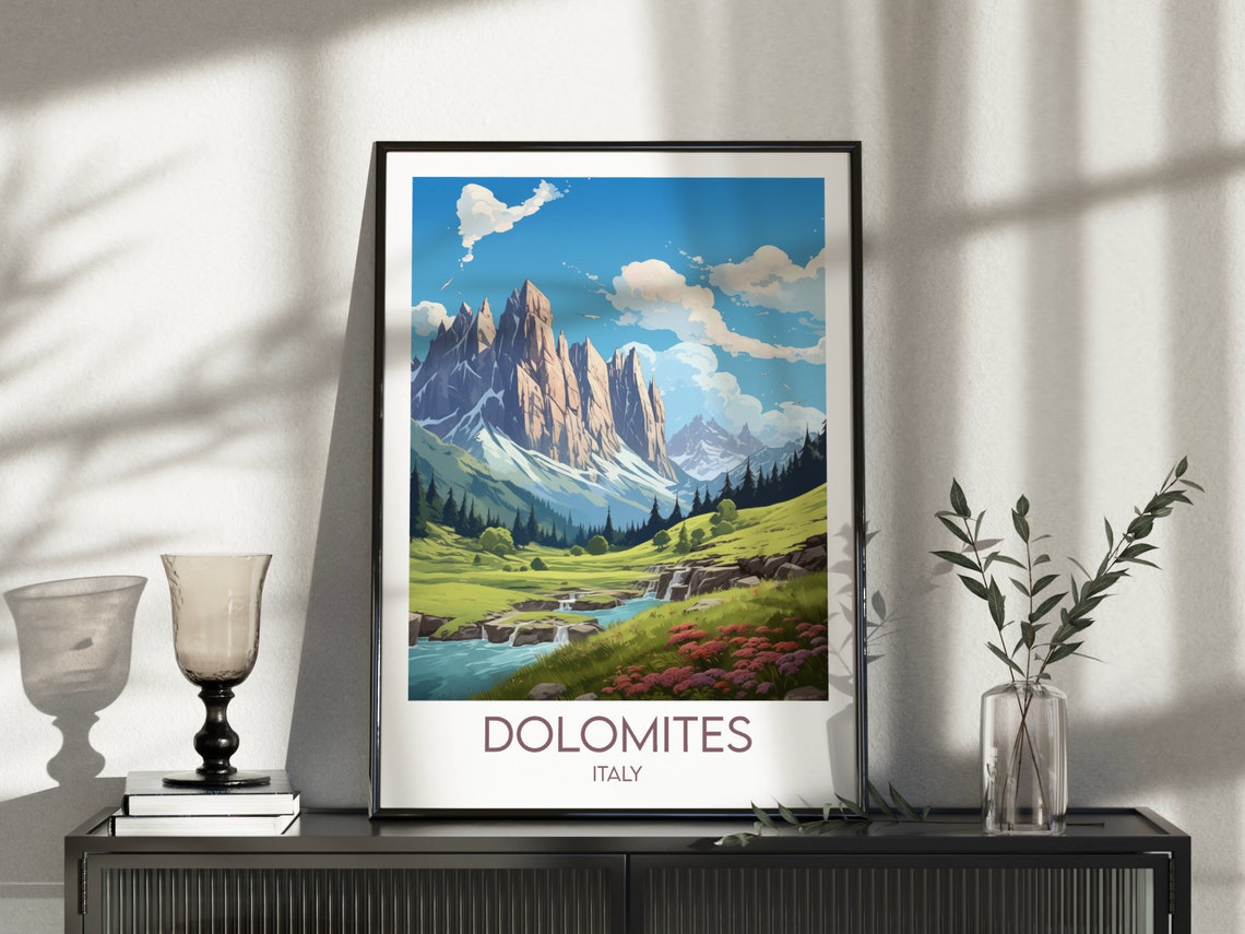 Dolomites Italy Alpine Mountain Landscape Vintage Travel Poster - Image 5