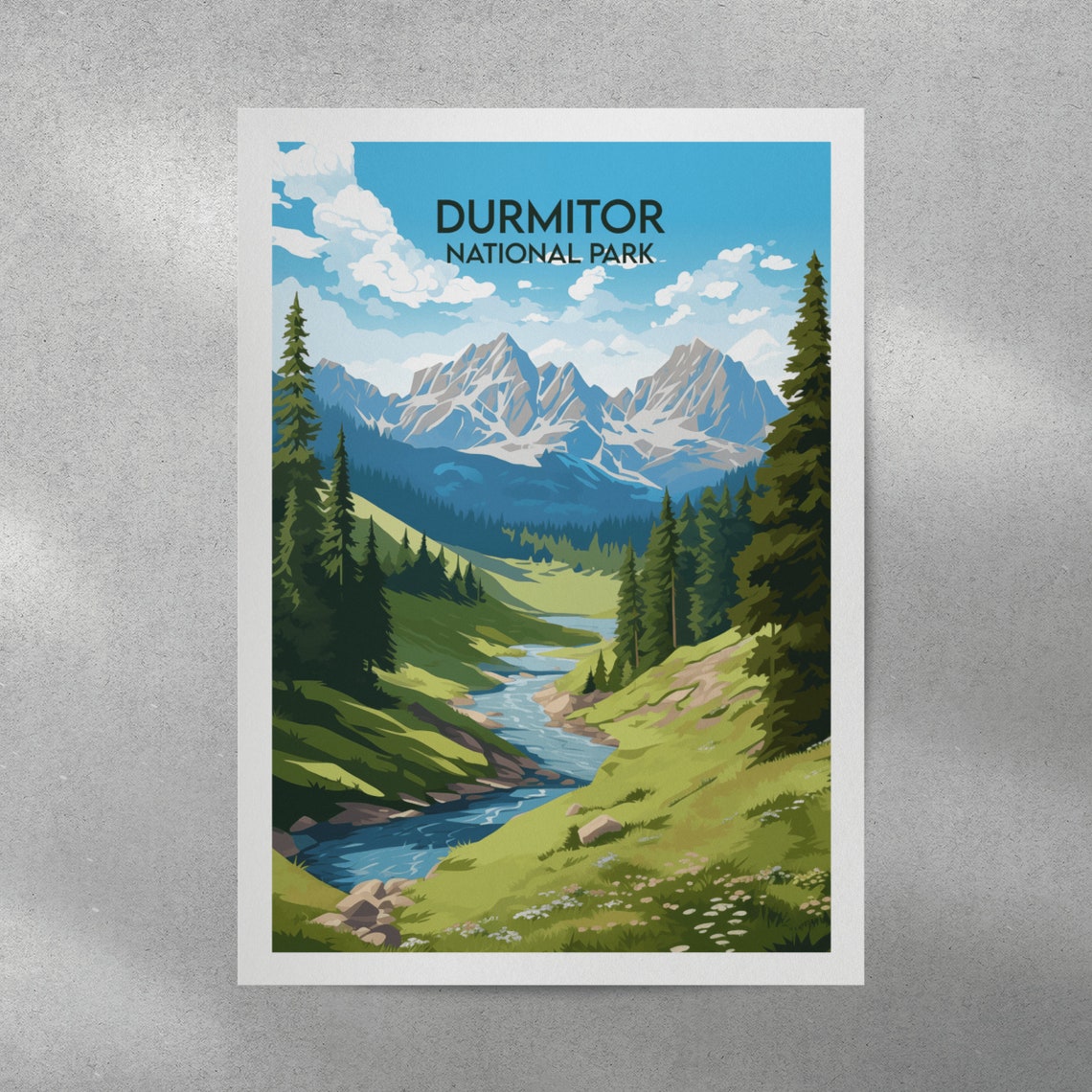 Durmitor National Park Montenegro Alpine Stream Peaks Poster - Image 3