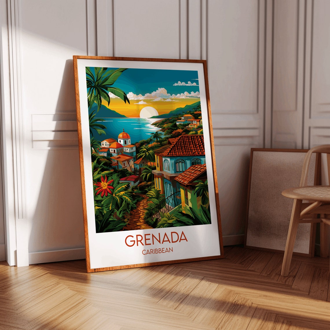 Grenada Travel Print Caribbean Poster Custom Personalised Wedding Birthday Gift - Image 2