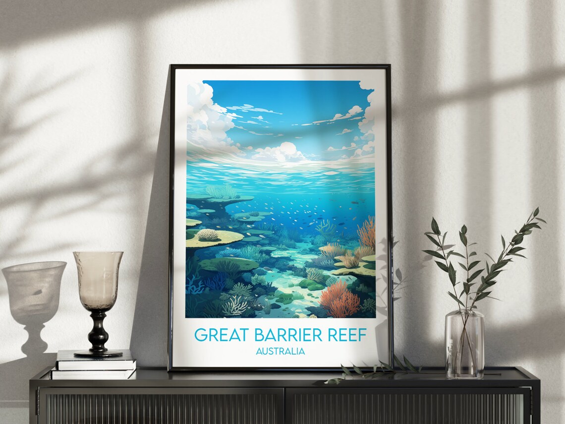 Great Barrier Reef Travel Poster, Australia Custom - Image 3