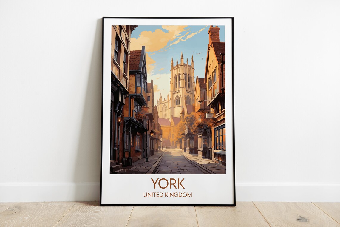 York Travel Poster, United Kingdom Custom Print