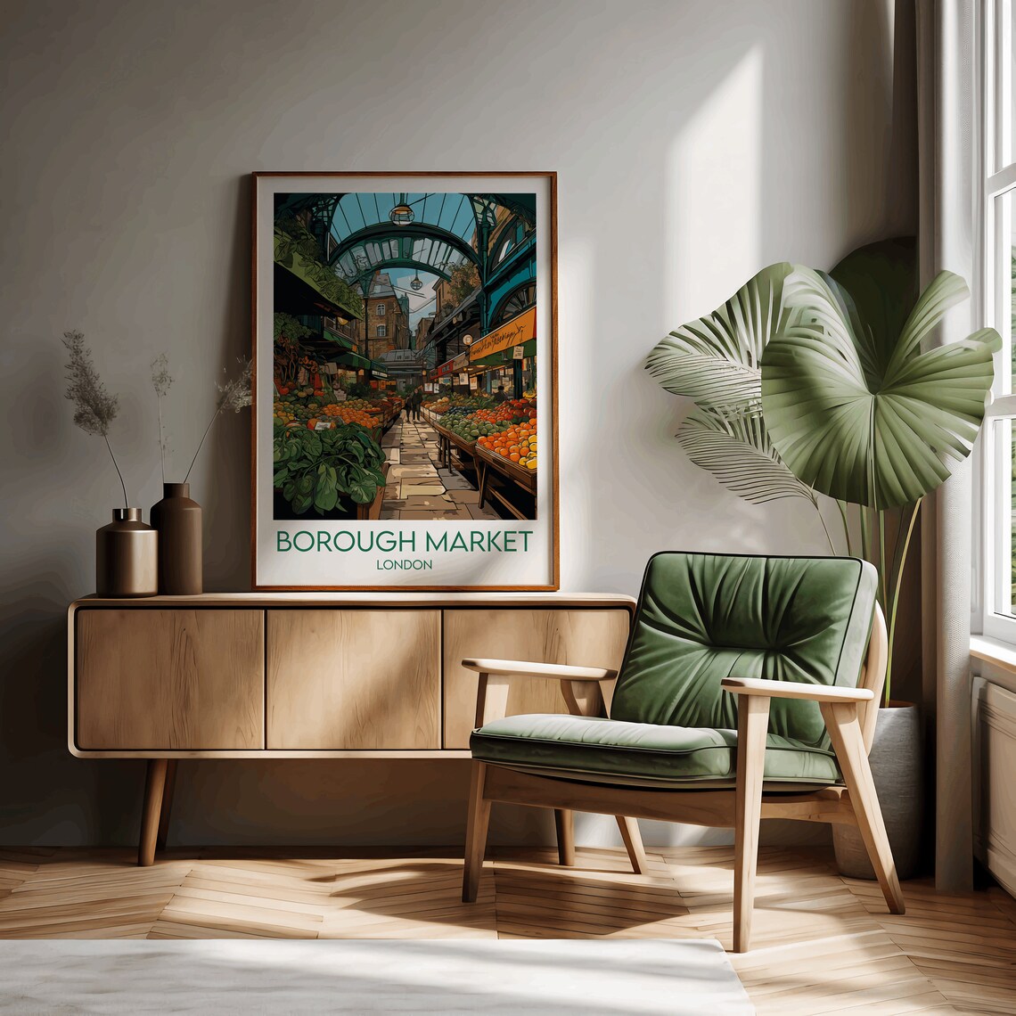 Borough Market Travel Poster, London Custom Personalised - Image 2