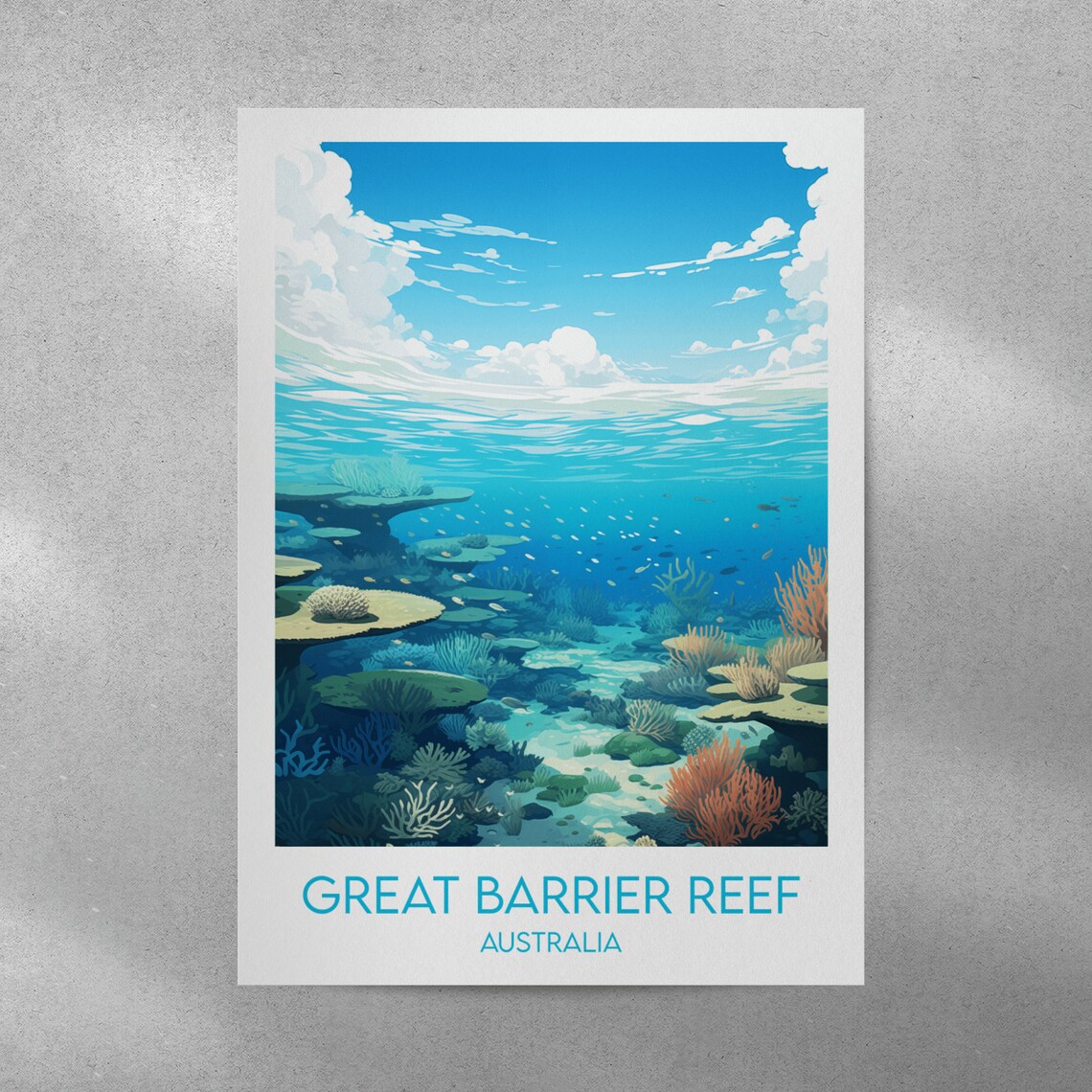 Great Barrier Reef Travel Poster, Australia Custom - Image 2