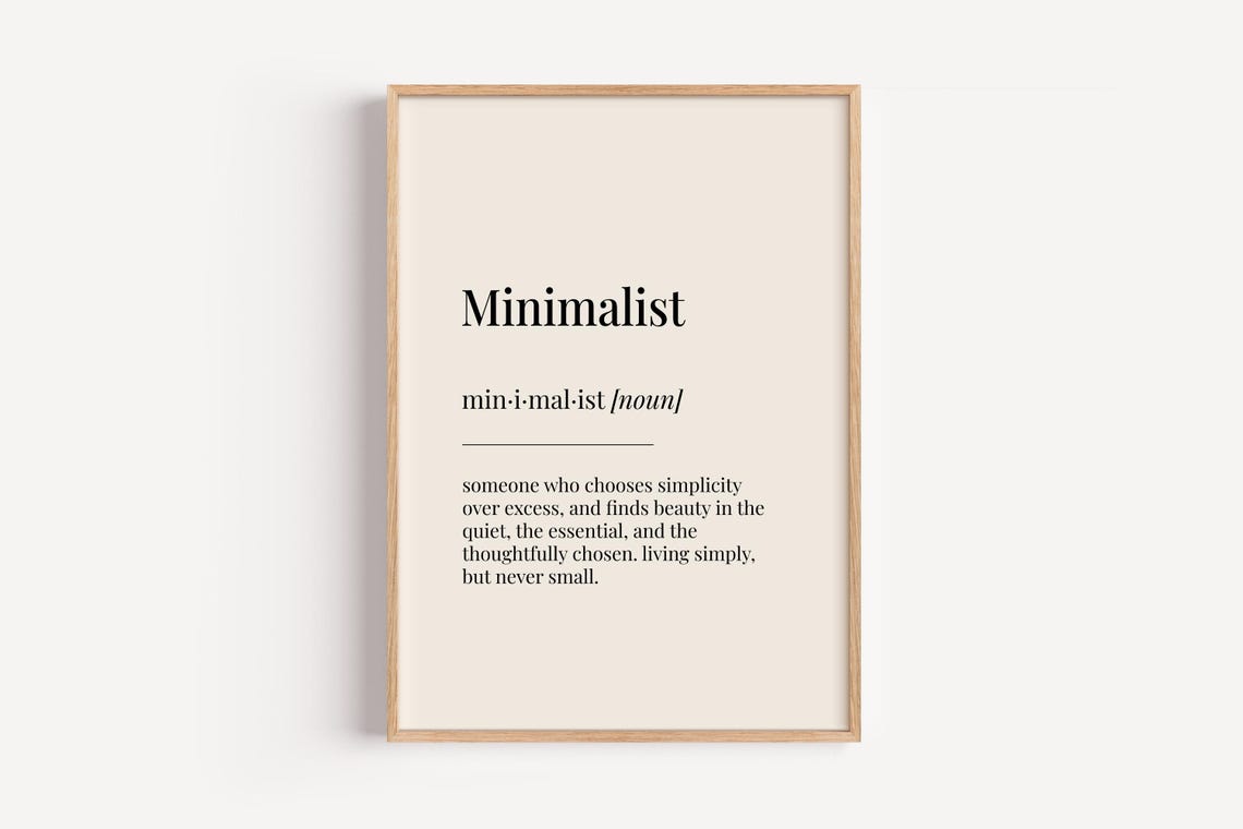 Minimalist Definition Print Dictionary Poster Home Office Wall Art Funny Gift For Him Her