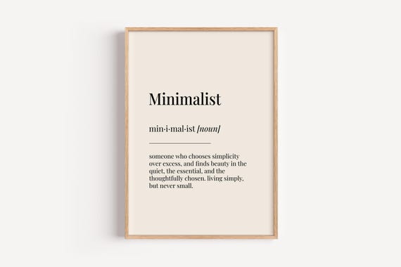 Minimalist Definition Print Dictionary Poster Home Office Wall Art Funny Gift For Him Her