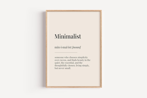 Minimalist Dictionary Definition Simple Living Beige Minimalist Poster