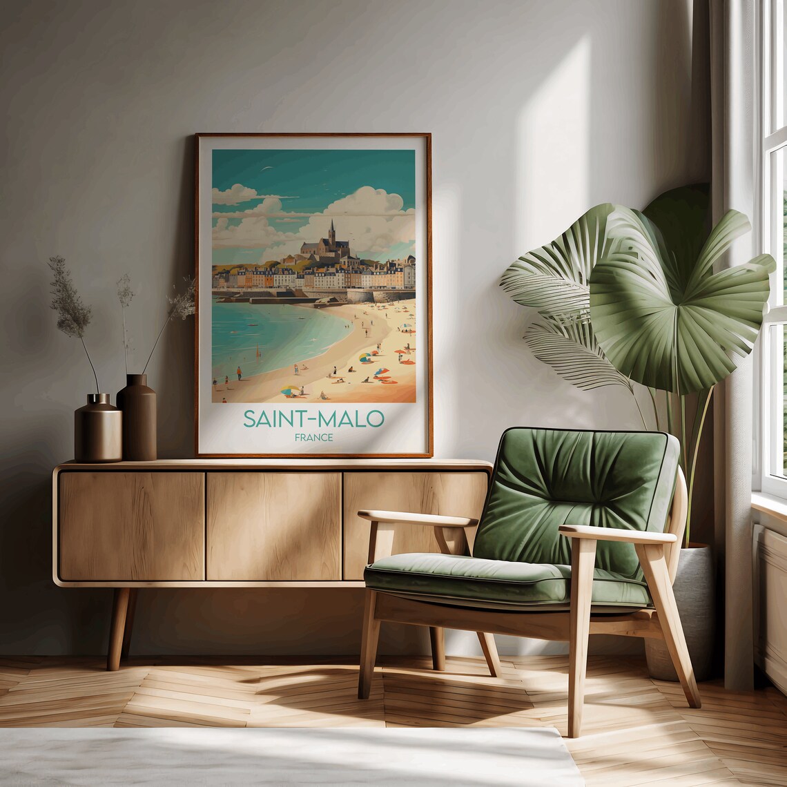 Saint Malo Travel Poster, France Custom Personalised - Image 2