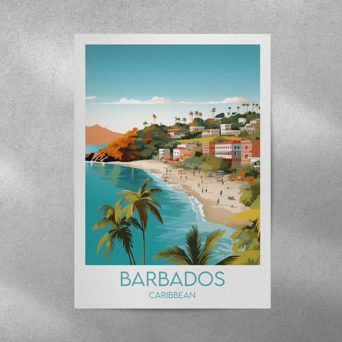 Barbados Travel Print Caribbean Poster Custom Personalised Wedding Birthday Gift - Image 3