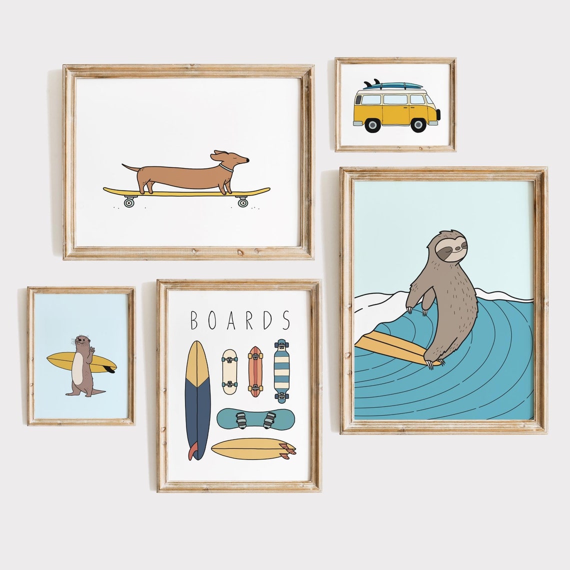 Joyful Skateboarding Dachshund Funny Dog on Longboard Wall Art - Image 4