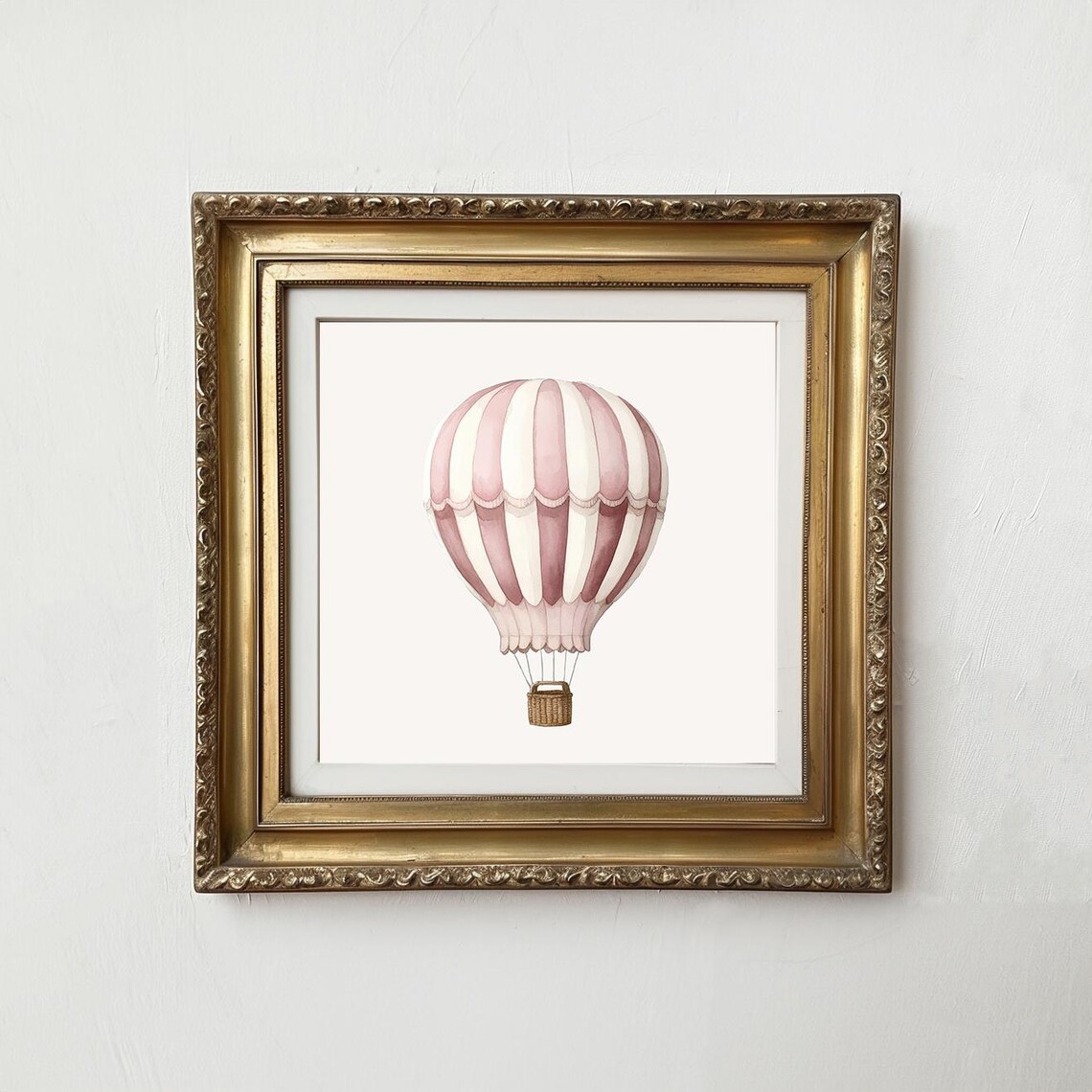 Pink Hot Air Balloon Vintage Nursery Art Print - Image 2