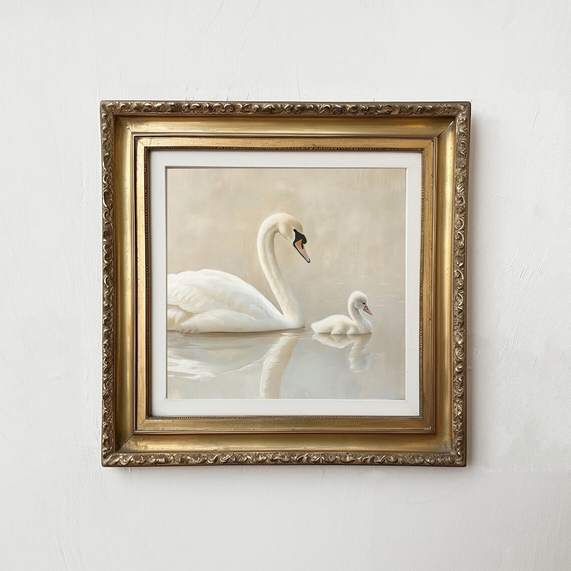 Swan Art Print, Vintage Neutral Nursery Decor - Image 2
