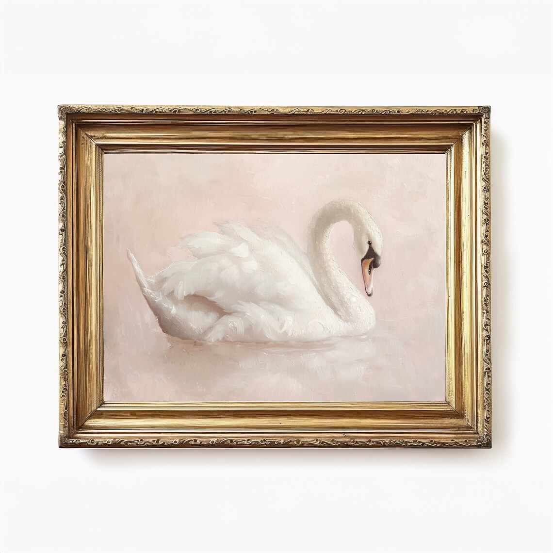Swan Antique White Vintage Art Print, Girl Nursery Decor - Image 2