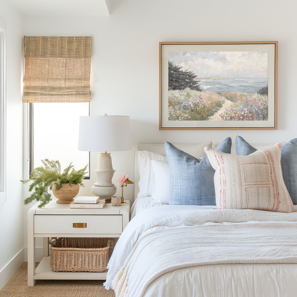 Wildflower Print, Vintage Coastal Ocean Landscape - Image 2
