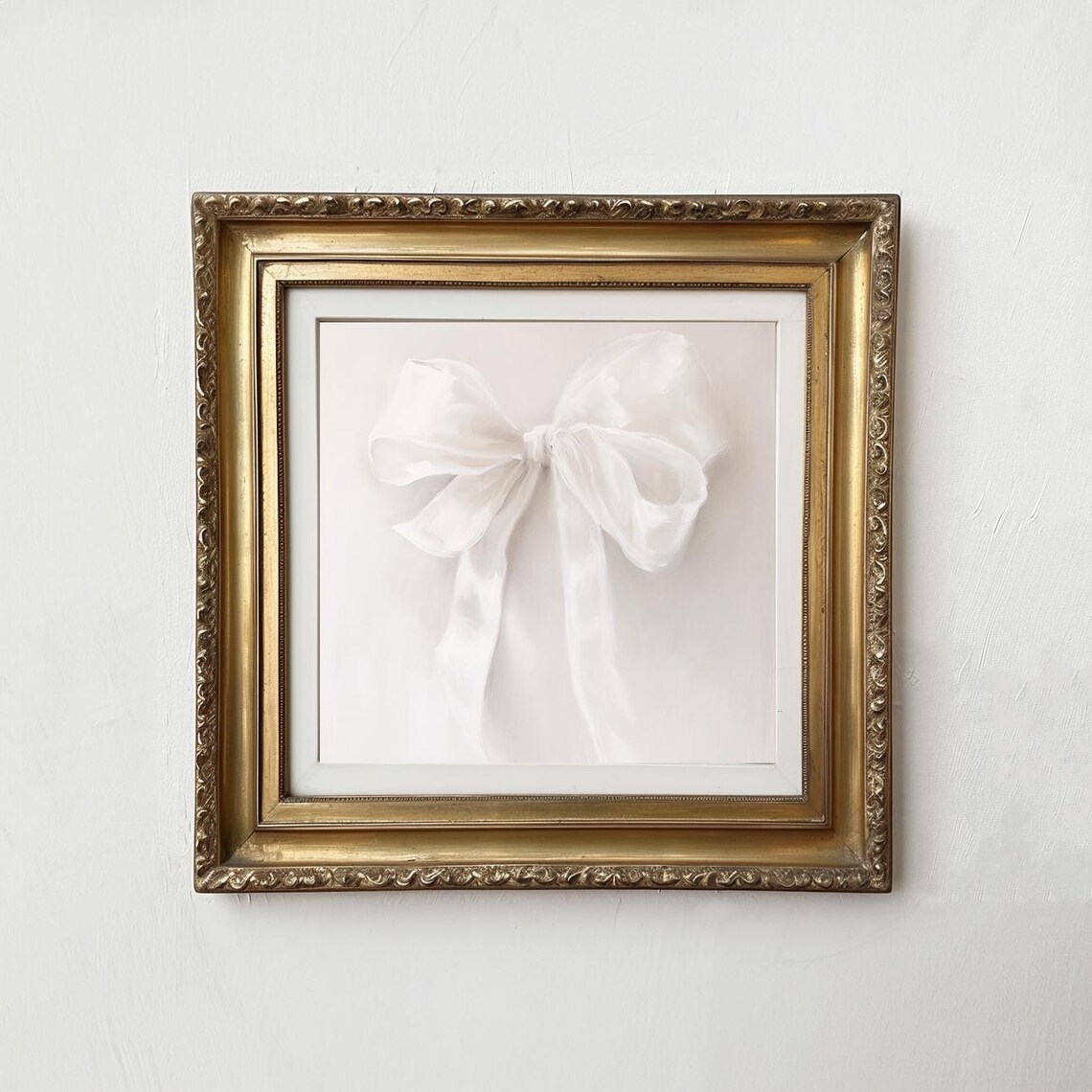 White Bow Coquette Aesthetic Art Print, Girly Decor - Image 3