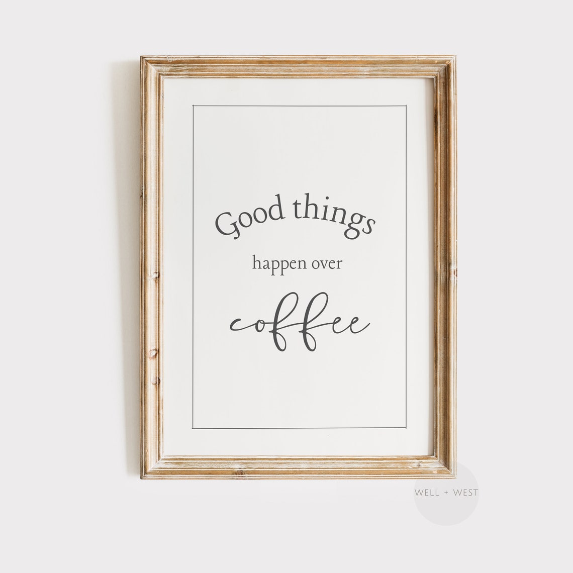 Coffee Print Good Things Happen Over Coffee Kitchen Decor Coffee Lover Inspirational Typography Coffee Shop Art P206