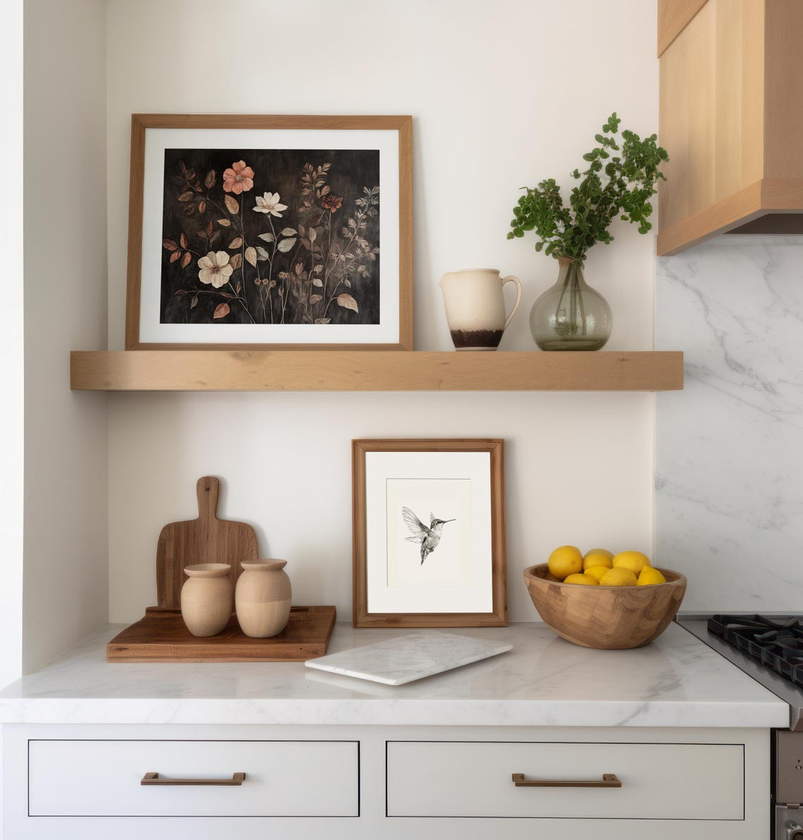Rustic Wildflowers Dark Moody Botanical Fall Vintage Art Print - Image 3