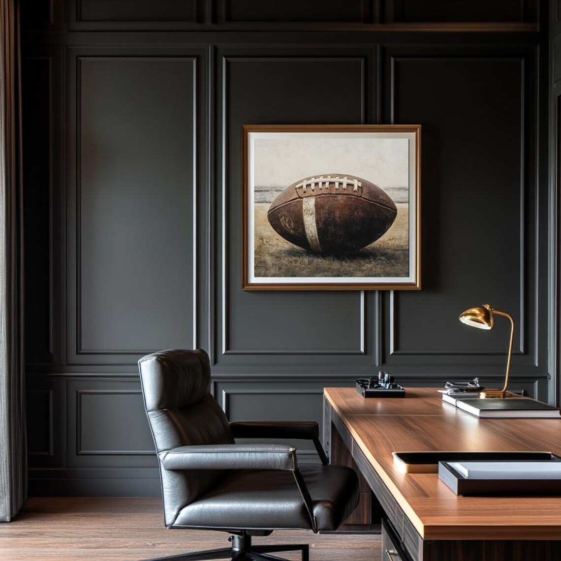Football Rustic Vintage Oil Painting Art Print - Image 2