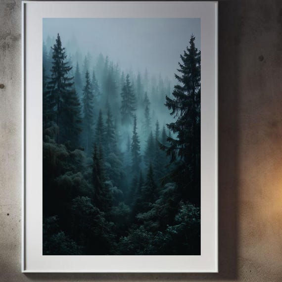 Dark Green Forest Print Large Tree Nature Photography