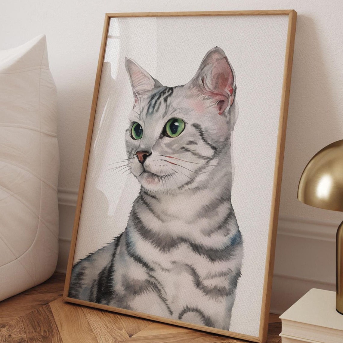 Siamese Cat Watercolor Portrait Blue Eyes Framed Pet Art Print - Image 5