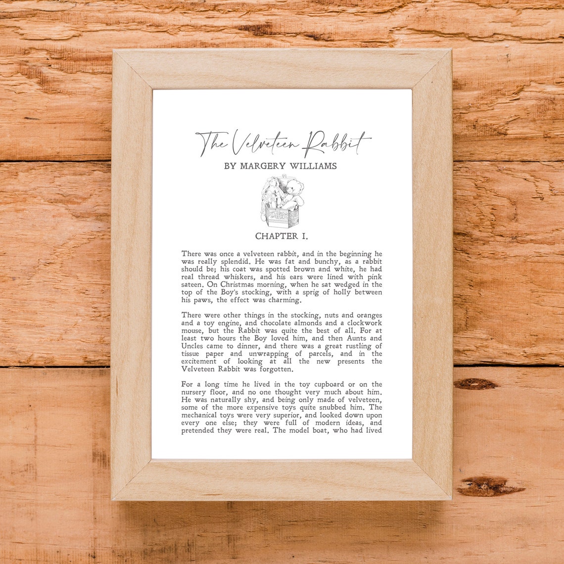 The Velveteen Rabbit Chapter I Literary Excerpt Minimalist Poster - Image 2