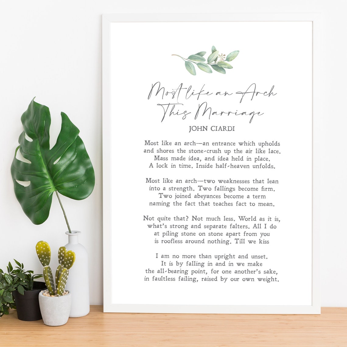 John Ciardi Most Like An Arch Marriage Poem Minimalist Print - Image 2