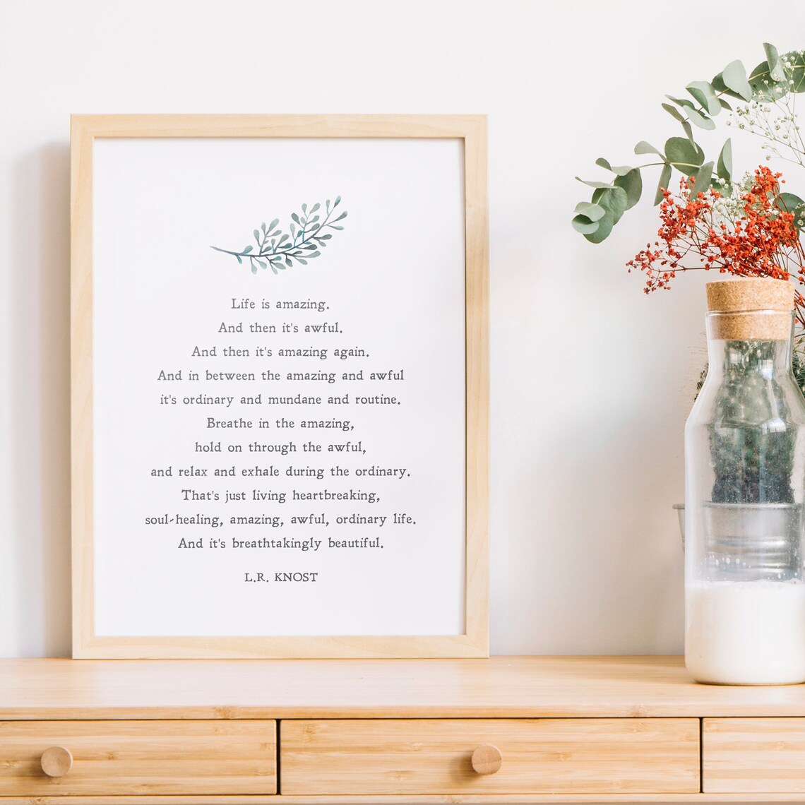 Life Is Amazing Lr Knost Minimalist Quote Print - Image 3