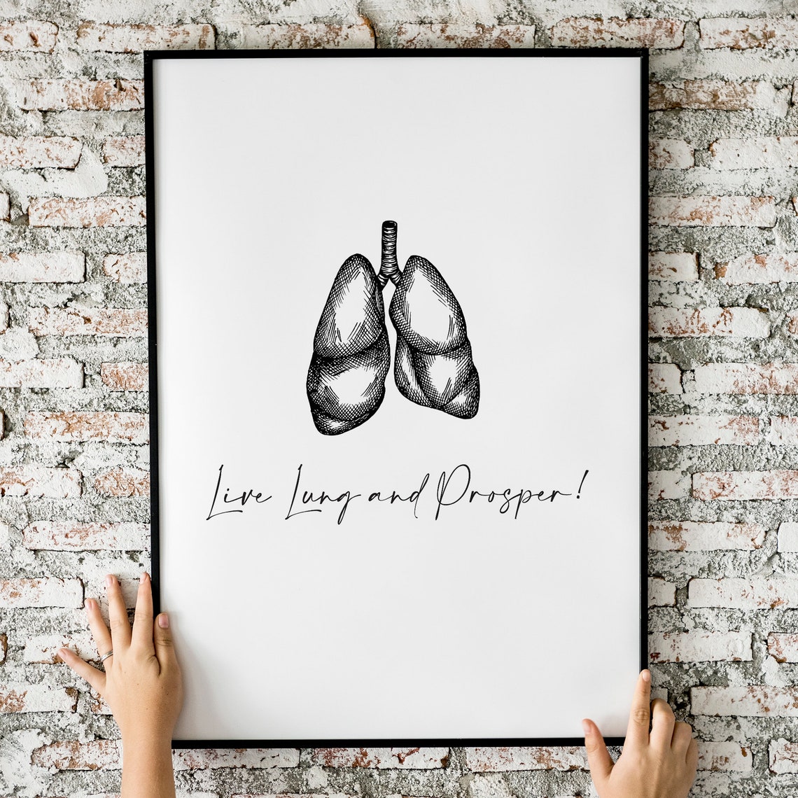Live Lung And Prosper Funny Lungs Engraving Medical Humor Poster