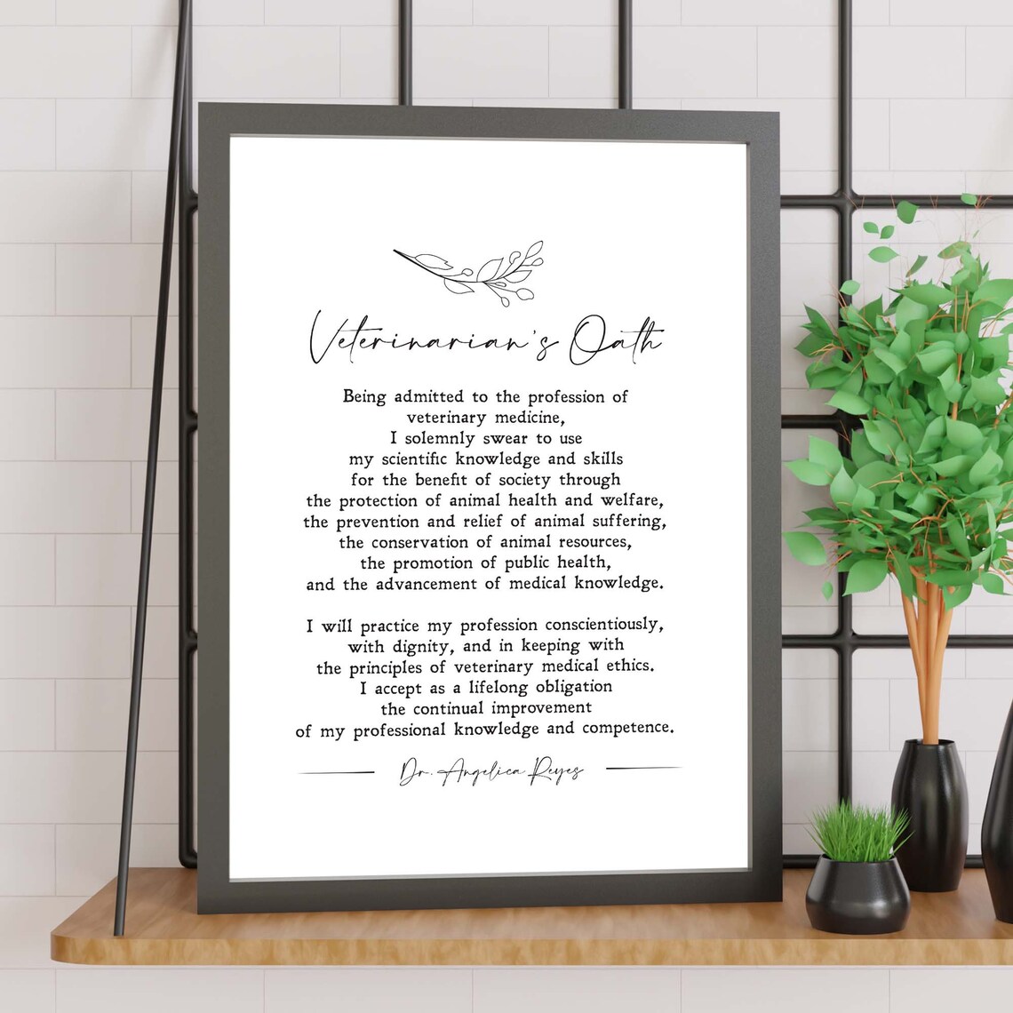 Personalized Veterinarian's Oath Minimalist Art Print - Image 3