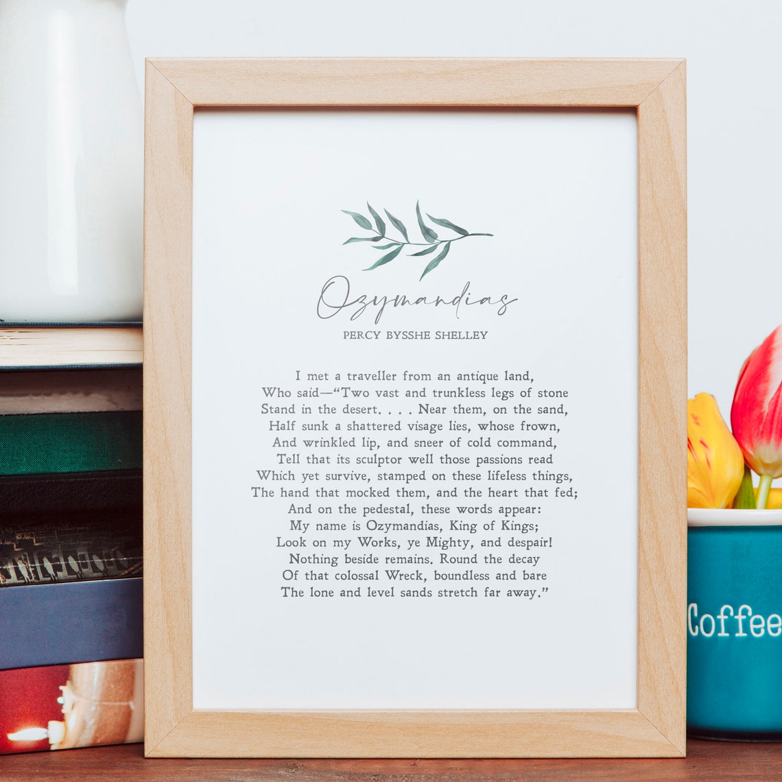 Percy Bysshe Shelley Ozymandias Poem Botanical Minimalist Poster - Image 3