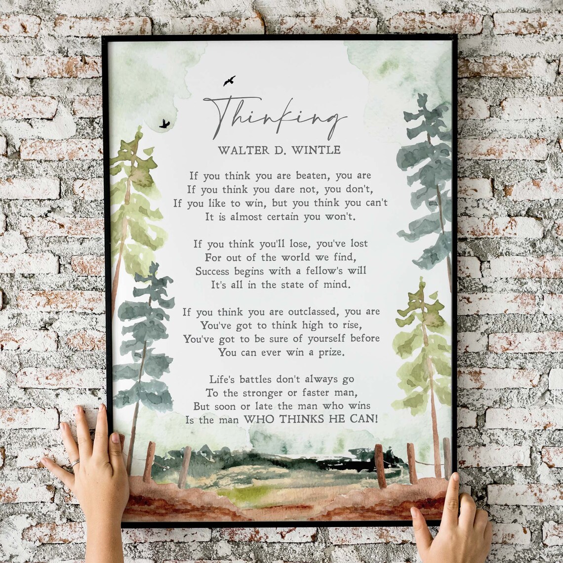 Thinking by Walter D. Wintle, Inspirational Art Print - Image 2