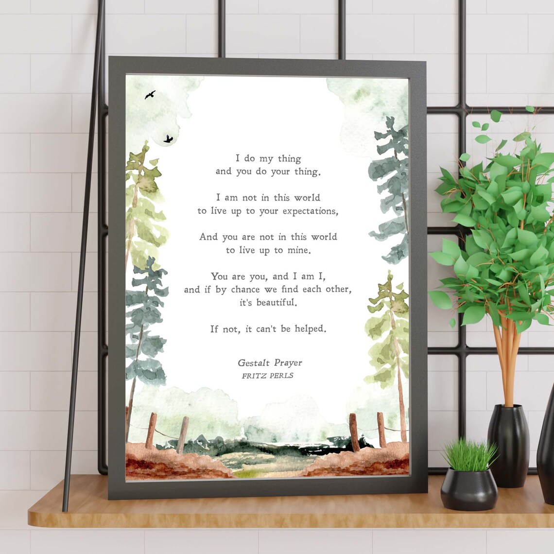 Gestalt Prayer by Fritz Perls Inspirational Art Print