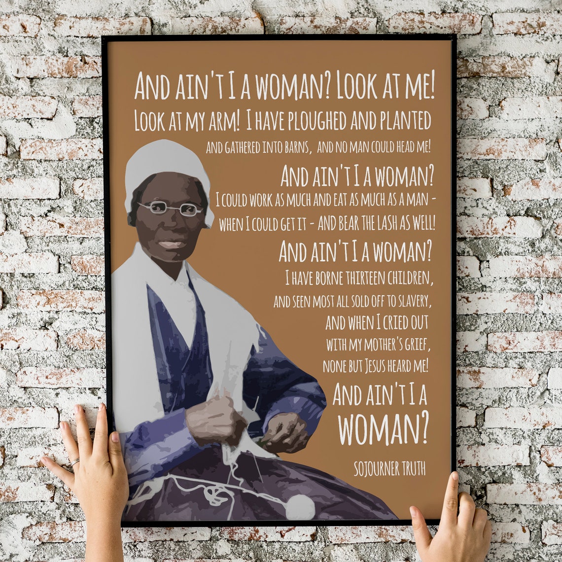 Sojourner Truth Aint I A Woman Quote Brown Portrait Feminist Poster - Image 2