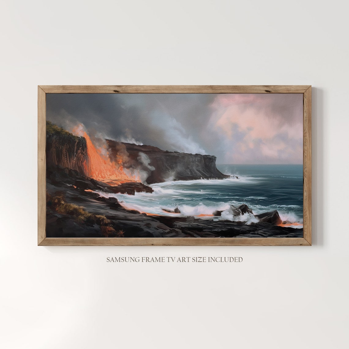 Hawaii Volcanoes National Park Vintage Oil Painting Hawaii Usa Instant 250 - Image 3