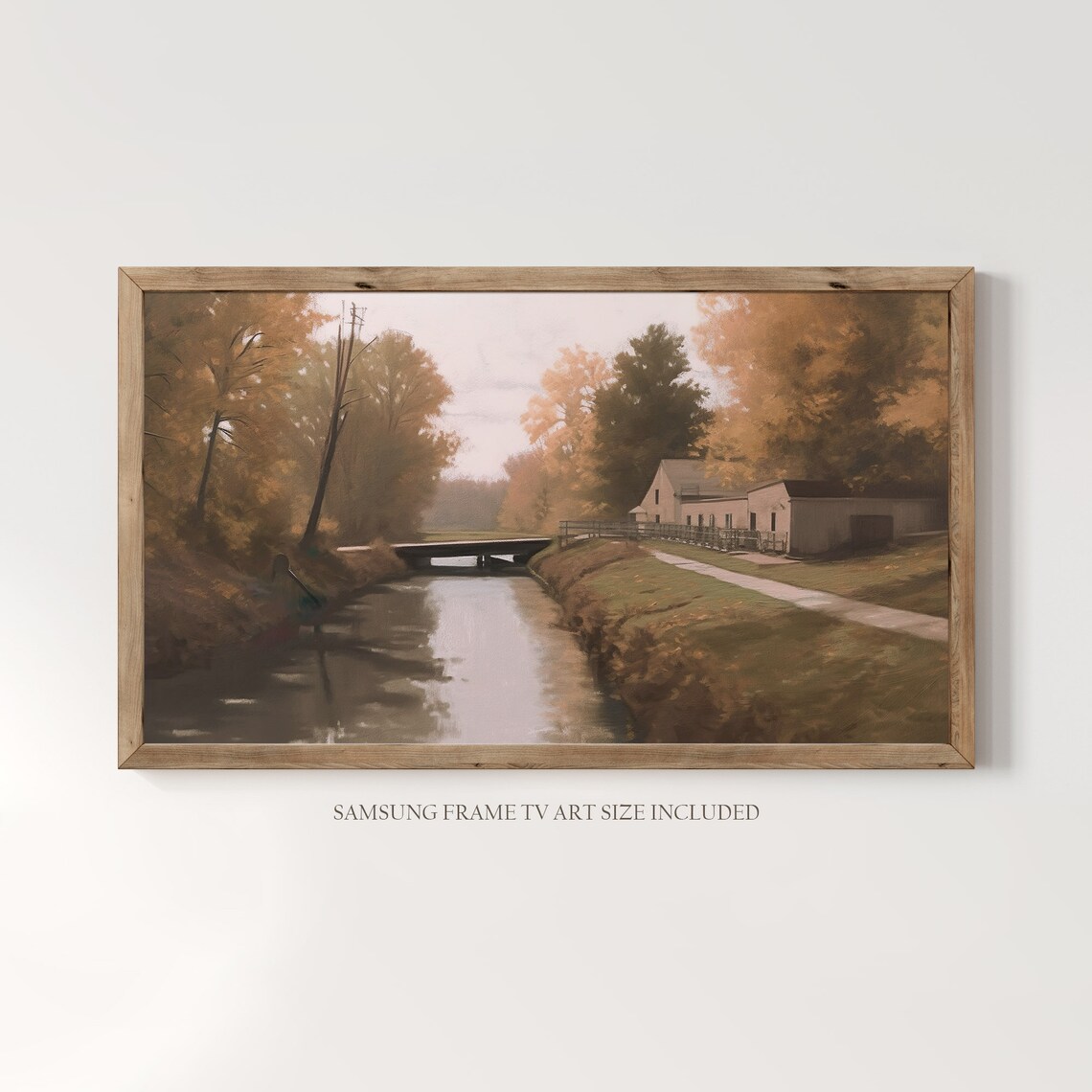 Chesapeake and Ohio Canal Vintage Oil Painting - Image 3