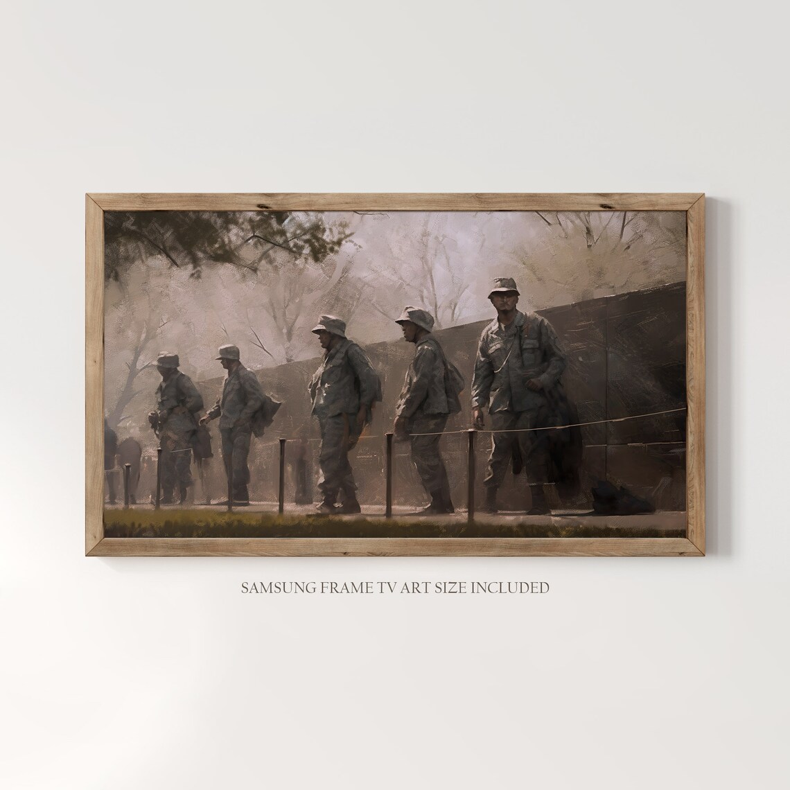 Vietnam Memorial National Monument, Vintage Oil Painting - Image 3