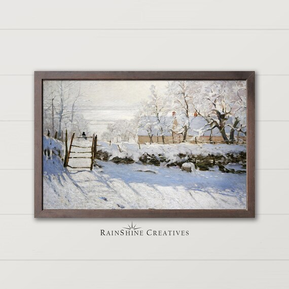 The Magpie by Claude Monet Snowy Fence Gate Classic Art Poster